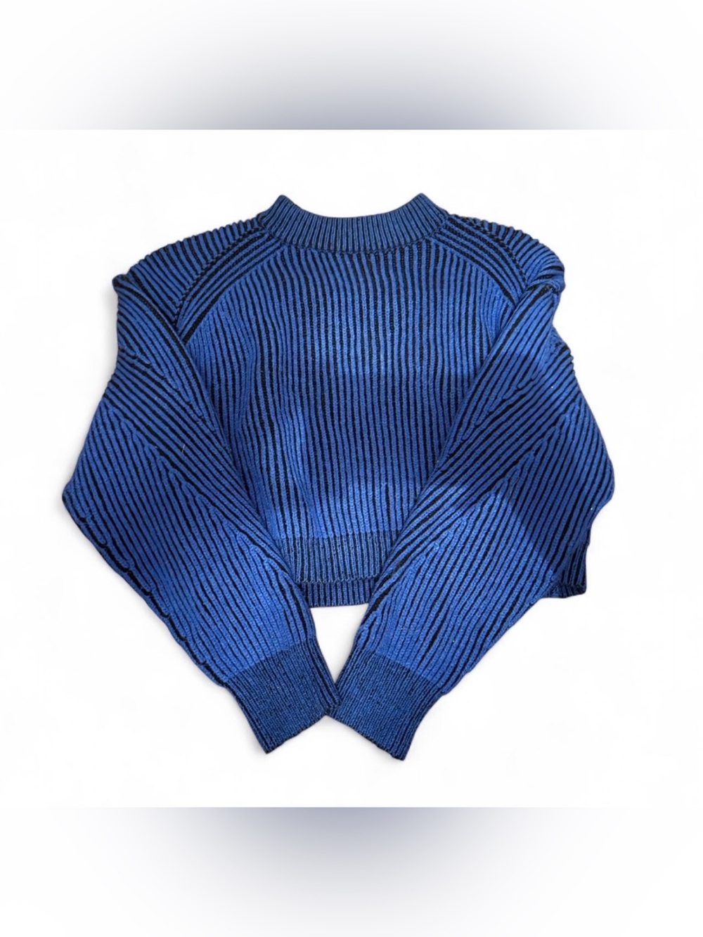 Bershka blue and black ribbed mock neck